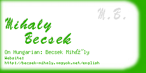 mihaly becsek business card